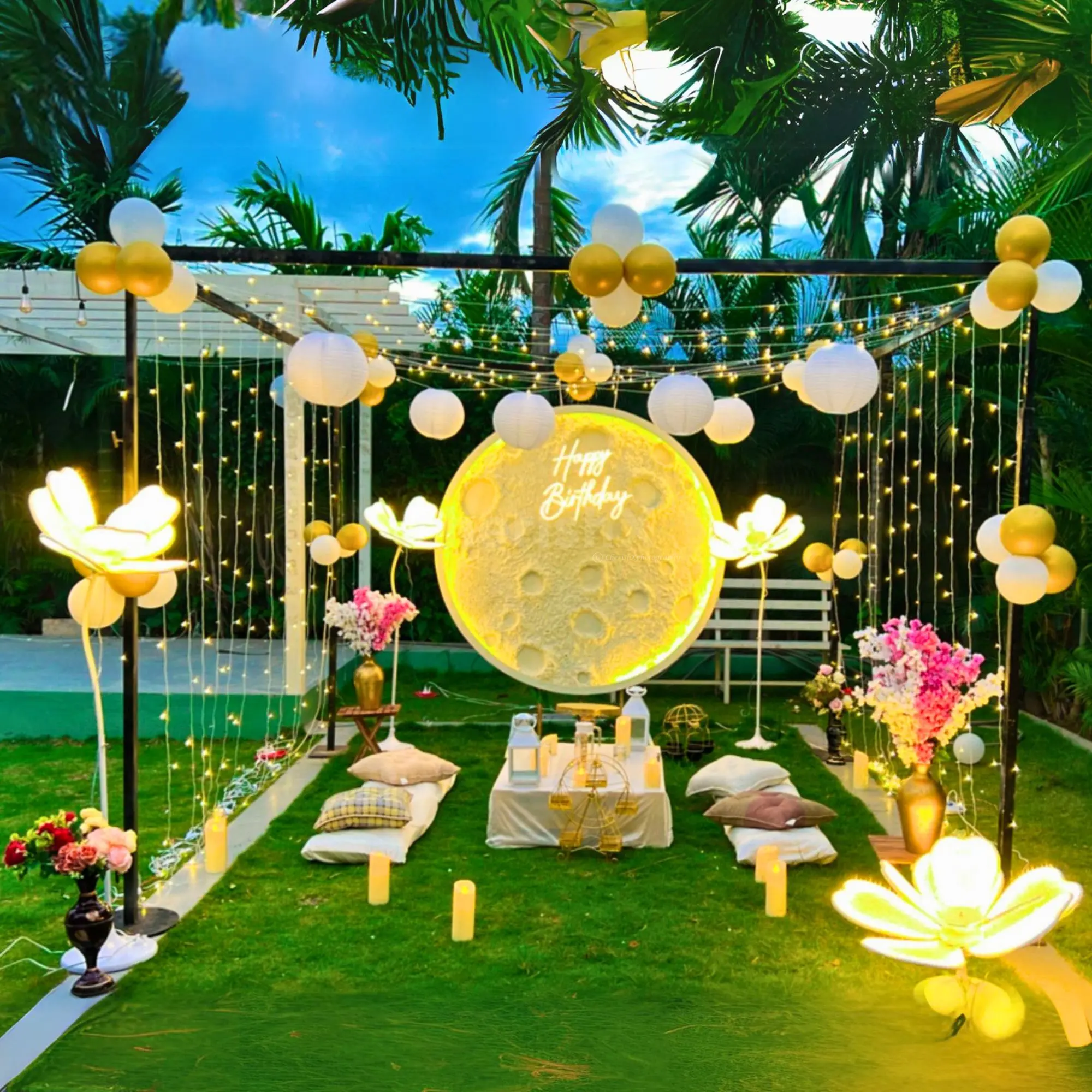 Birthday party decoration with themed setup